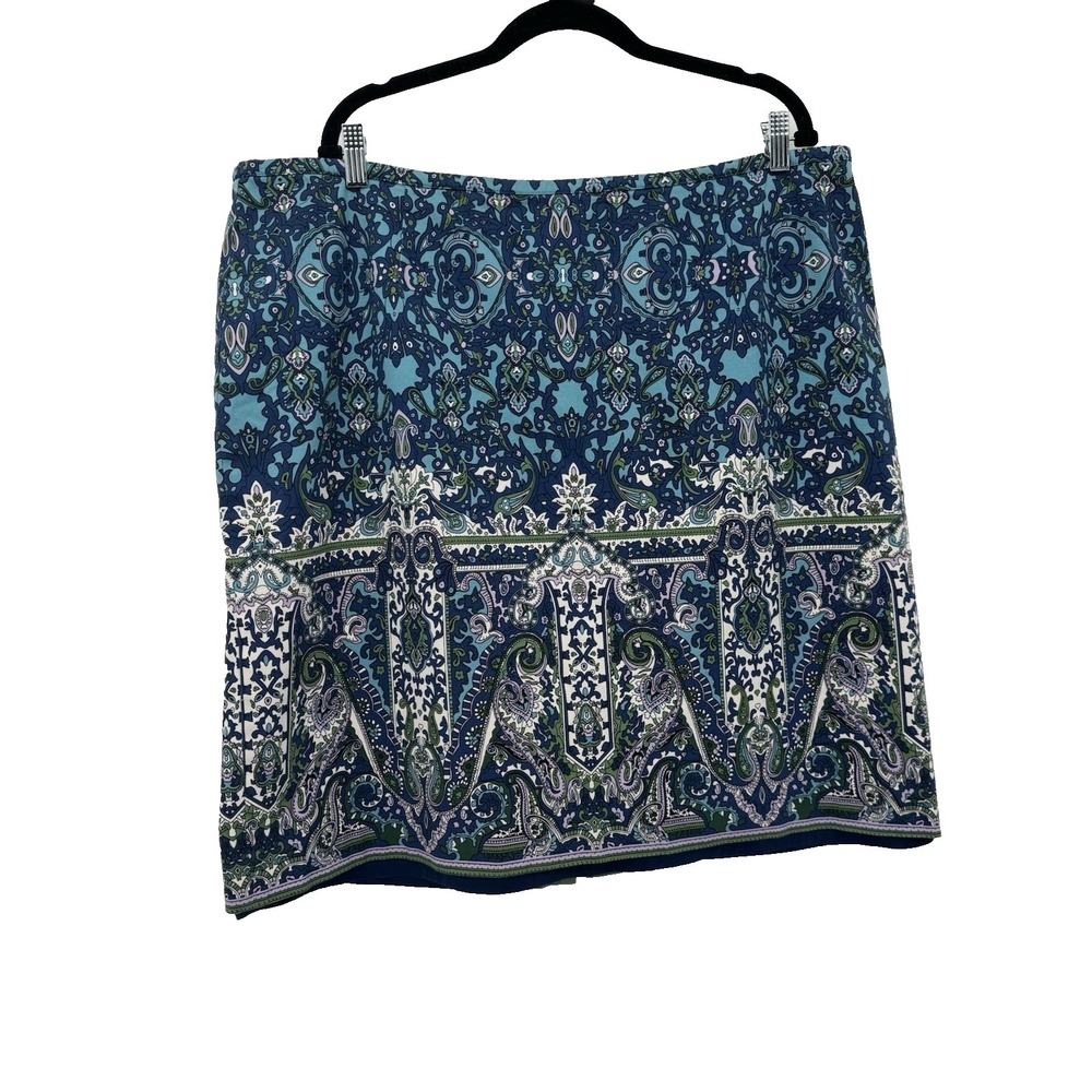 Talbots‎ 20w Boho Artsy Knee Length lined Skirt career plus fairy